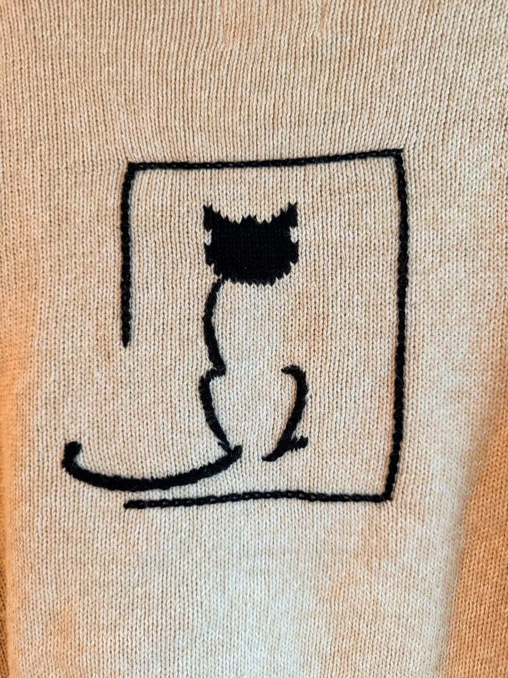 Christopher & Banks Size M Hand Embroidered Cat Sweater with Fish Buttons - Picture 7 of 10